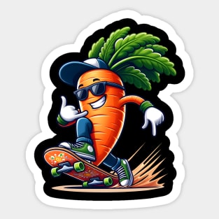 Carrot On Skate Sticker